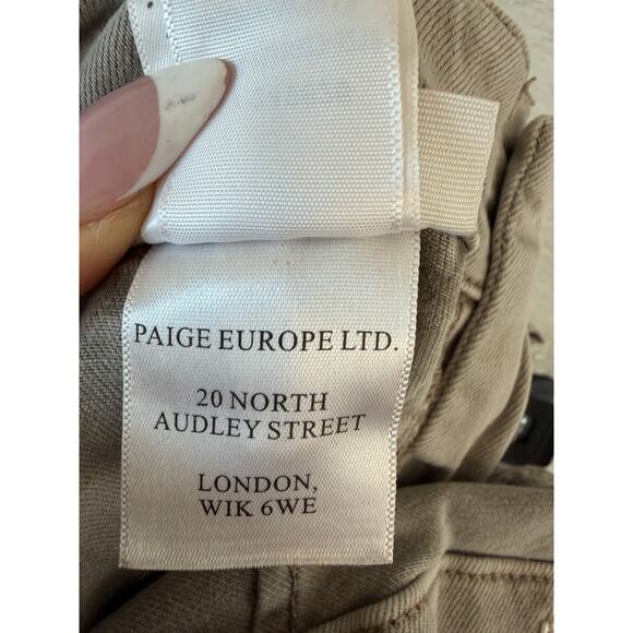 PAIGE Mayslie Jogger Jeans Women’s Size 25 Taupe Stretch Utility Denim Pants - Picture 8 of 11